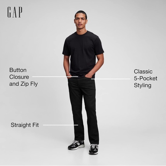GAP Men's Gapflex Stretch Technology Slim Fit Denim Jeans (40x32 / Black) - Picture 2 of 6
